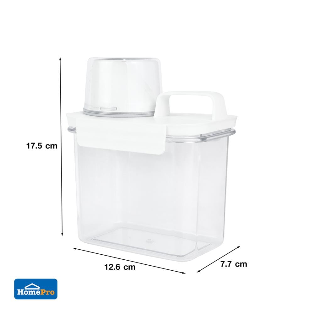 ขวดพลาสติกรีฟิลพร้อมฝาตวง STACKO 1100 มล. 12.6X7.7X17.5 ซม. สีขาว