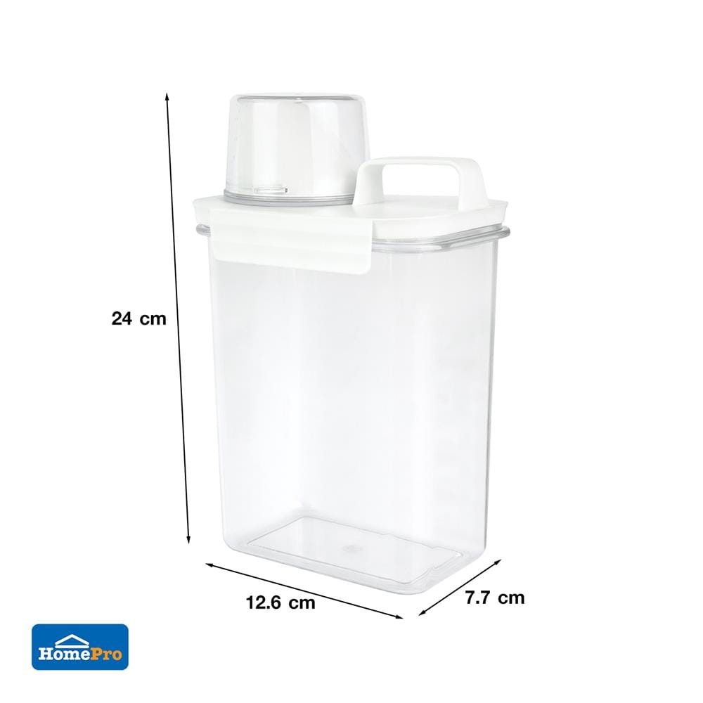 ขวดพลาสติกรีฟิลพร้อมฝาตวง STACKO 1800 มล. 12.6X7.7X24 ซม. สีขาว