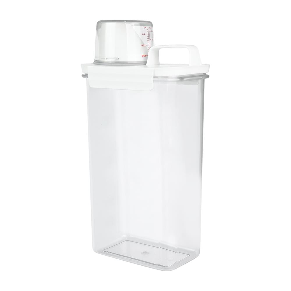 ขวดพลาสติกรีฟิลพร้อมฝาตวง STACKO 2300 มล. 12.6X7.7X29.5 สีขาว