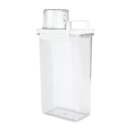 ขวดพลาสติกรีฟิลพร้อมฝาตวง STACKO 2300 มล. 12.6X7.7X29.5 สีขาว_0