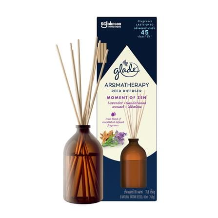 ชุดก้านไม้หอมปรับอากาศ GLADE 80 มล. กลิ่นลาเวนเดอร์และไม้จันทน์หอม