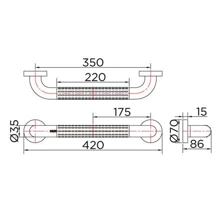 ราวมือจับ แบบตรง KARAT FAUCET KB-01-851-AB35 35 ซม._2