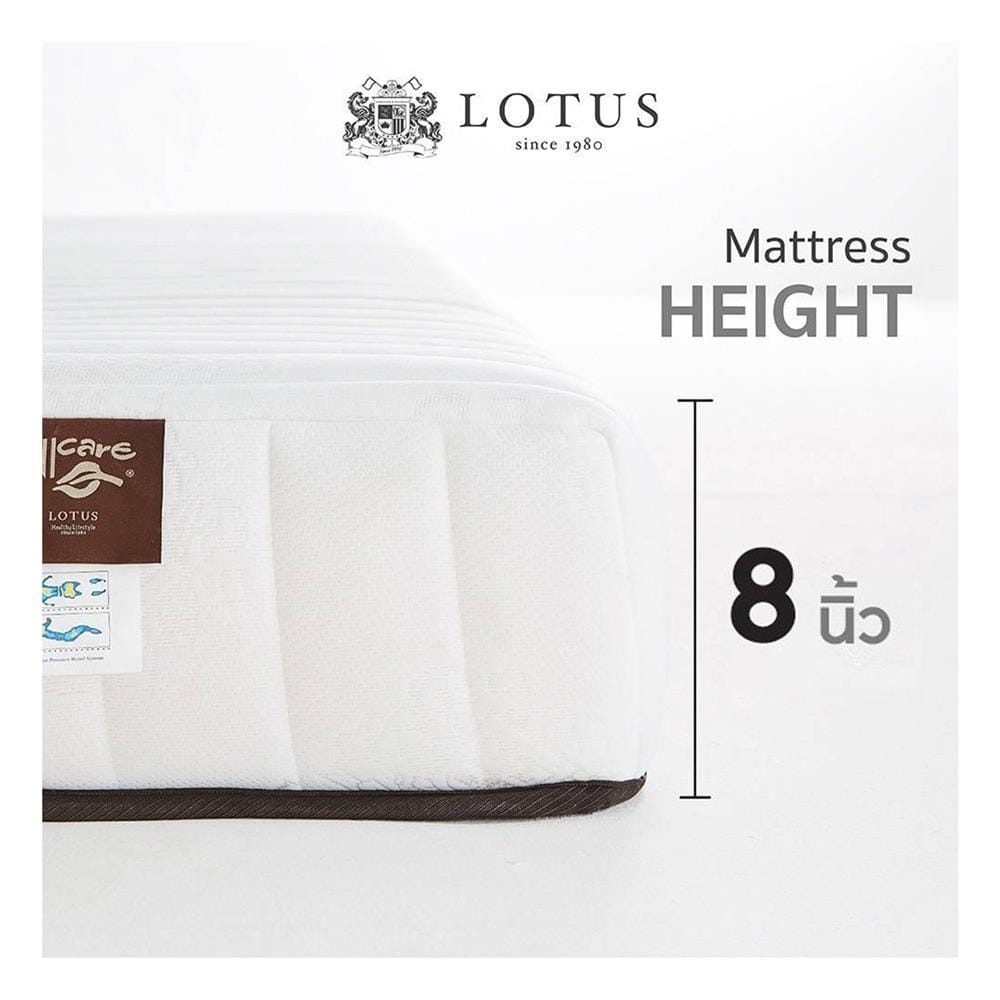 ที่นอนไฮบริด 6 ฟุต สุญญากาศ LOTUS รุ่น SPRING FREE I PLUS พร้อมหมอนหนุน 2 ชิ้น
