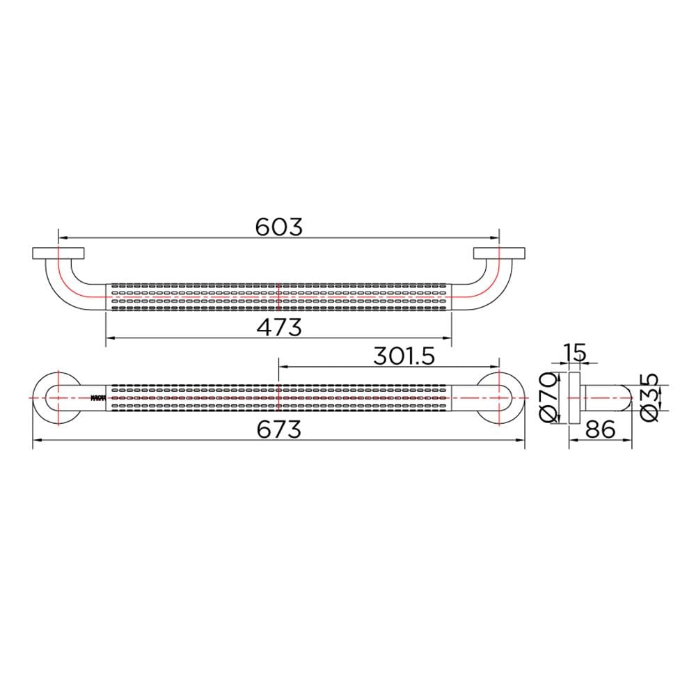 ราวมือจับ แบบตรง KARAT FAUCET KB-01-851-AB60 60 ซม.