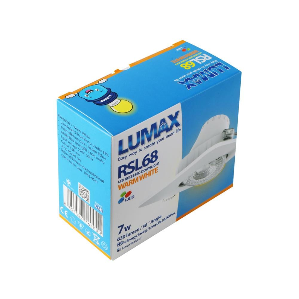 ดาวน์ไลท์ LED LUMAX 19-A7295 3.5 นิ้ว 7 วัตต์ WARM WHITE สีขาว