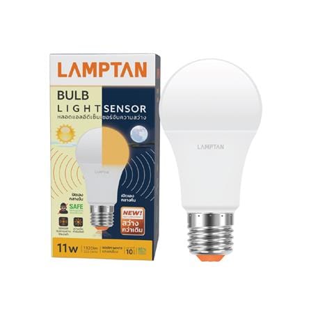 หลอด LED LAMPTAN LIGHT SENSOR 11 วัตต์ WARM WHITE E27_1
