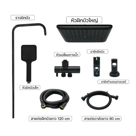 ฝักบัว RAIN SHOWER DMG GL-9102 สีดำ_2