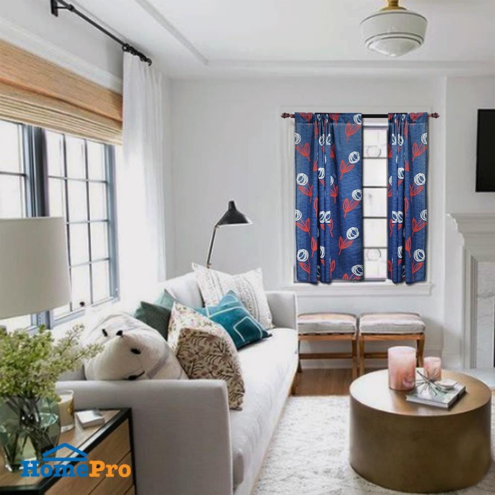 ผ้าม่านสอดหู ME LIVING POPPY 110X140 ซม. สีน้ำเงิน