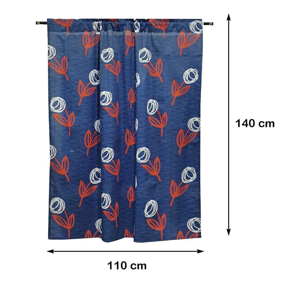 ผ้าม่านสอดหู ME LIVING POPPY 110X140 ซม. สีน้ำเงิน