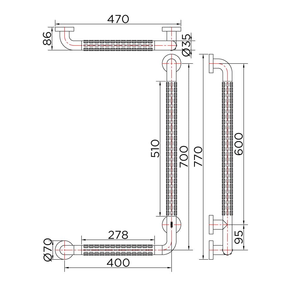 ราวมือจับ ตัว L KARAT FAUCET KB-17-852-AB(L)