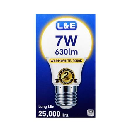 หลอด LED L&E BULB 7 วัตต์ WARM WHITE E27_1