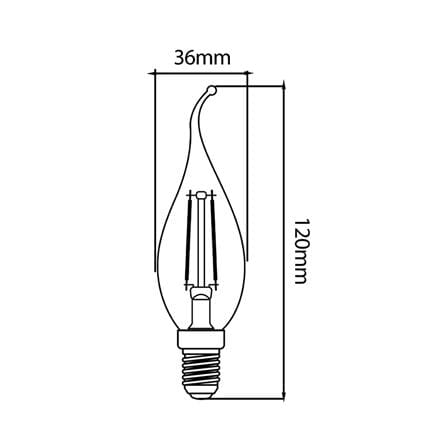 หลอด LED LUMAX FILAMENT OPERA 3 วัตต์ WARM WHITE E14_5