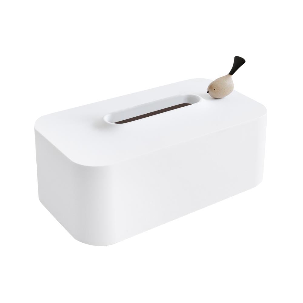 กล่องทิชชู่แผ่น MINIMAL SCULPT BIRDBIRD สีขาว