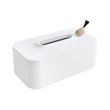 กล่องทิชชู่แผ่น MINIMAL SCULPT BIRDBIRD สีขาว