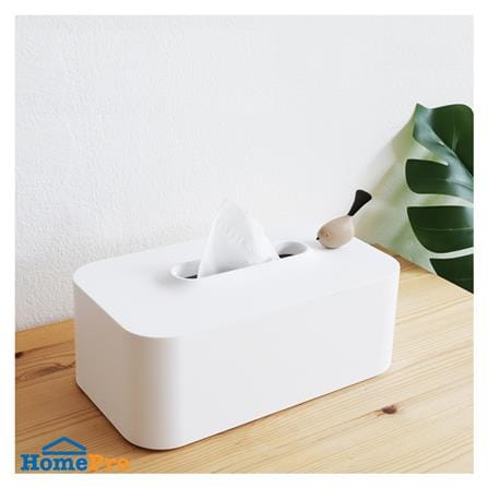 กล่องทิชชู่แผ่น MINIMAL SCULPT BIRDBIRD สีขาว_3