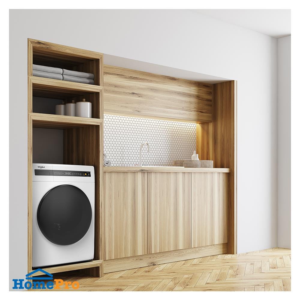 เครื่องซักอบ WHIRLPOOL WWEB8502OW 8/5 กก. 1400RMP อินเวอร์เตอร์ + ขาตั้ง