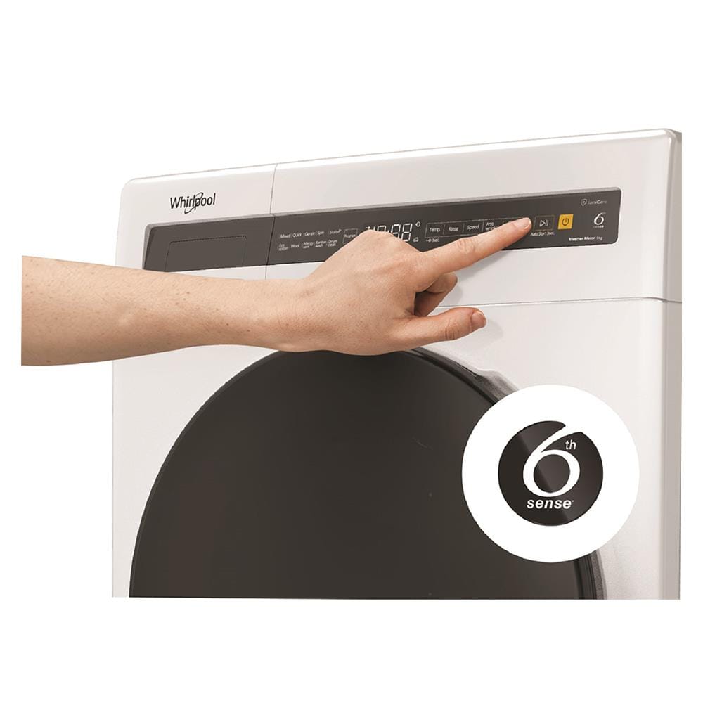 เครื่องซักอบ WHIRLPOOL WWEB8502OW 8/5 กก. 1400RMP อินเวอร์เตอร์ + ขาตั้ง