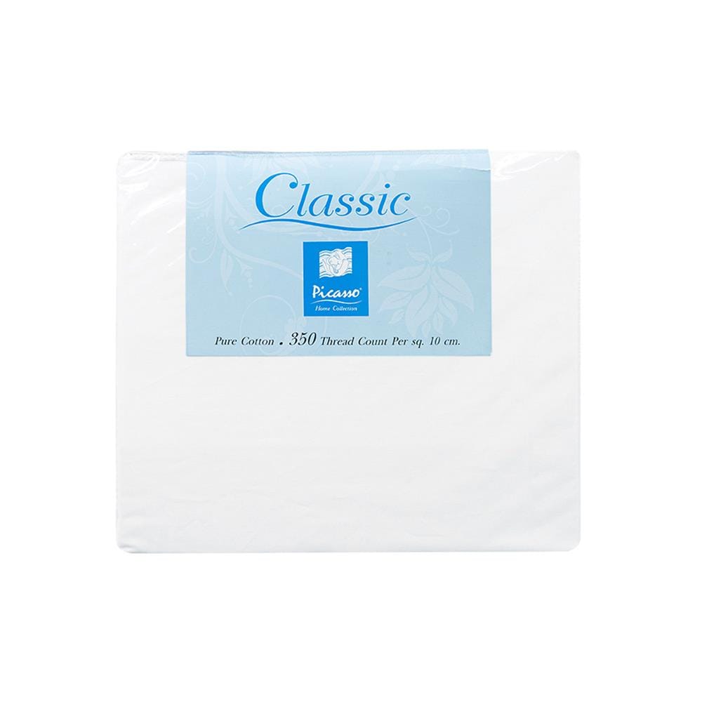 ชุดผ้าปูที่นอน 5 ฟุต 5 ชิ้น PICASSO CLASSIC สีขาว