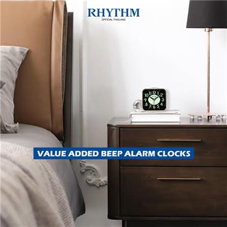นาฬิกาตั้งโต๊ะพลาสติก RHYTHM CRE210NR71 2X2 นิ้ว สีดำ_4