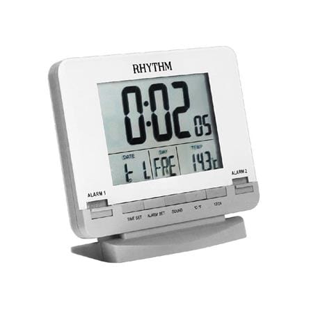 นาฬิกาดิจิทัล LED RHYTHM LCT075NR03 4X4.5 นิ้ว สีขาว