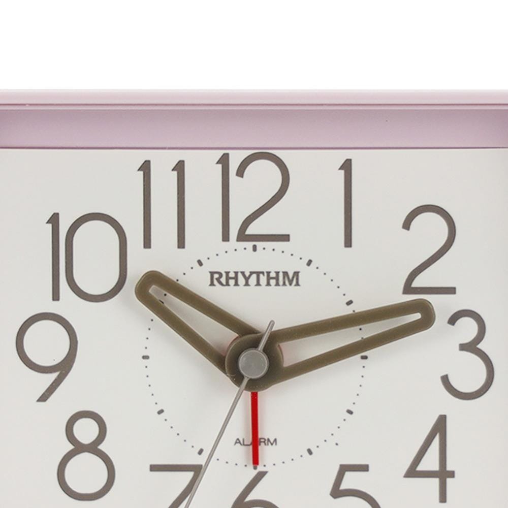 นาฬิกาตั้งโต๊ะพลาสติก RHYTHM CRE891WR13 3X2.5 นิ้ว สีชมพู