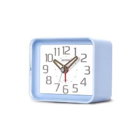นาฬิกาตั้งโต๊ะพลาสติก RHYTHM CRE891WR04 2.5X3 นิ้ว สีฟ้า