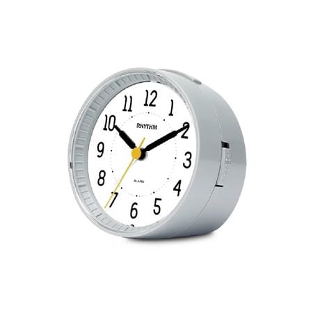 นาฬิกาตั้งโต๊ะพลาสติก RHYTHM CRE850BR08 3.6X3.6 นิ้ว สีเทา_0