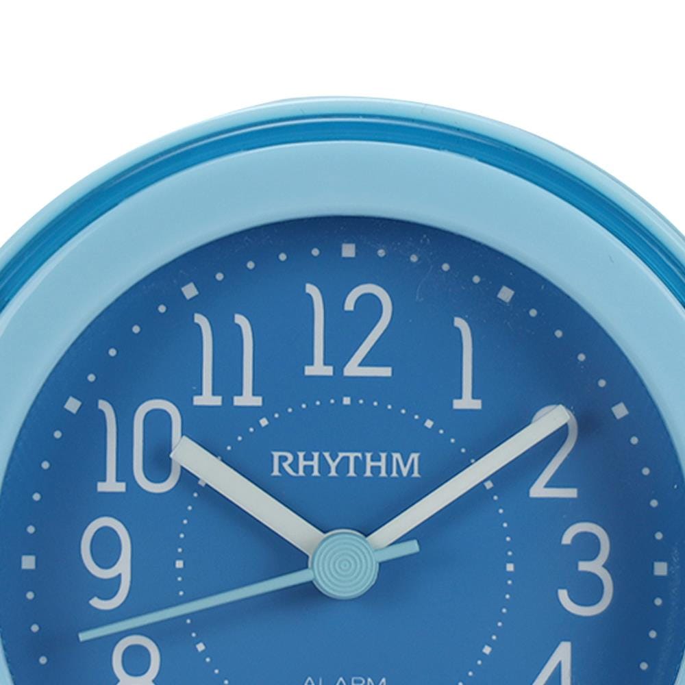 นาฬิกาตั้งโต๊ะพลาสติก RHYTHM CRE308NR04 3 นิ้ว สีฟ้า