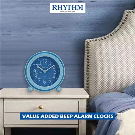 นาฬิกาตั้งโต๊ะพลาสติก RHYTHM CRE308NR04 3 นิ้ว สีฟ้า_4