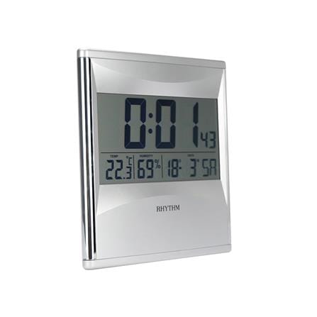 นาฬิกาตั้งโต๊ะดิจิทัล RHYTHM LCW011NR19 8X8.5 นิ้ว สีเงิน_1
