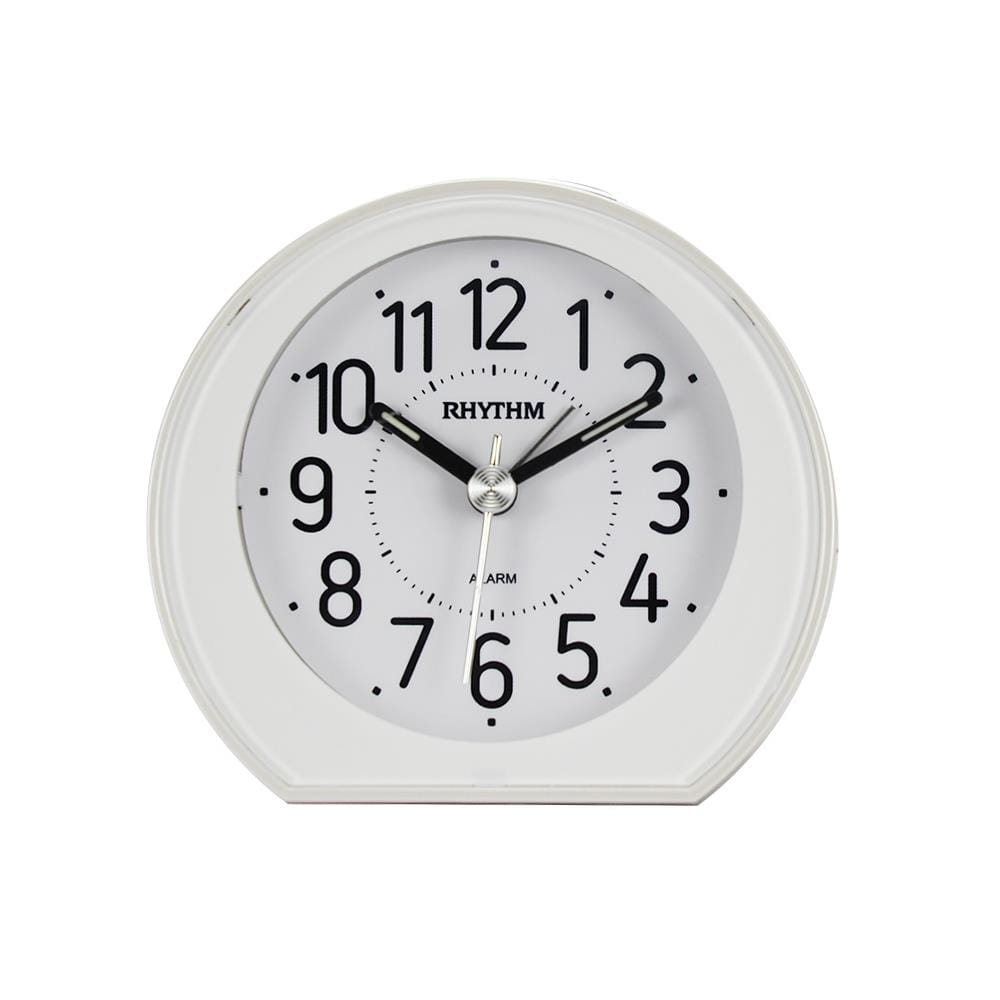 นาฬิกาตั้งโต๊ะพลาสติก RHYTHM CRE897NR03 3 นิ้ว สีขาว