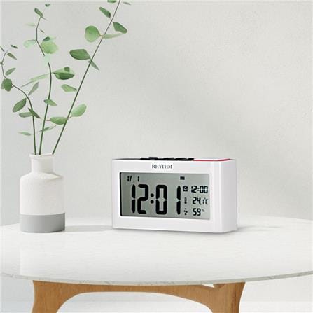 นาฬิกาดิจิทัล LED RHYTHM LCT101NR03 6X3 นิ้ว สีขาว_3