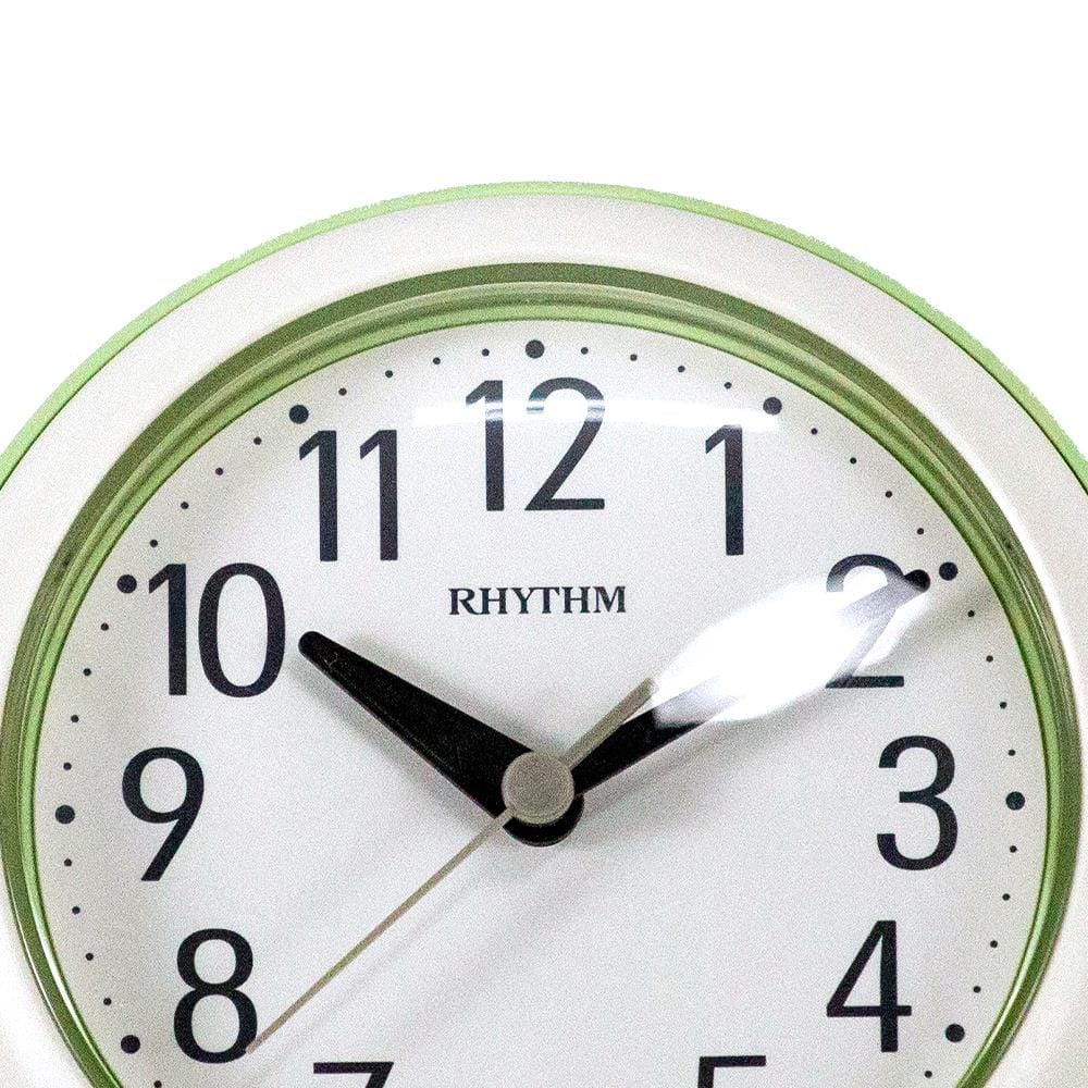 นาฬิกาแขวนพลาสติก RHYTHM 4KG711WR05 4.5 นิ้ว สีขาว/เขียว