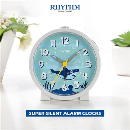 นาฬิกาตั้งโต๊ะ RHYTHM CRE306NR03 3.5 นิ้ว สีขาว/ฟ้า_4