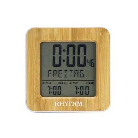 นาฬิกาตั้งโต๊ะดิจิทัล RHYTHM LCT085NR03 2.5X2.5 นิ้ว สีขาว_1