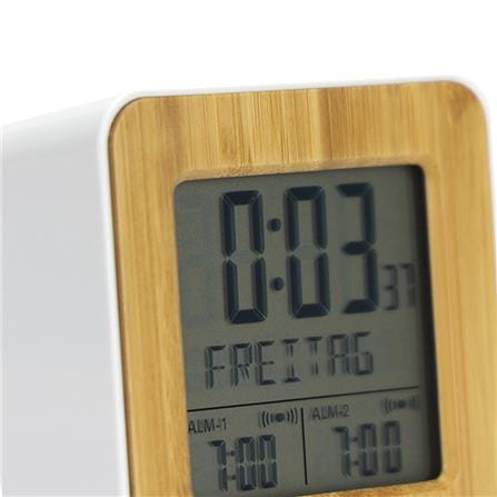 นาฬิกาตั้งโต๊ะดิจิทัล RHYTHM LCT085NR03 2.5X2.5 นิ้ว สีขาว_2