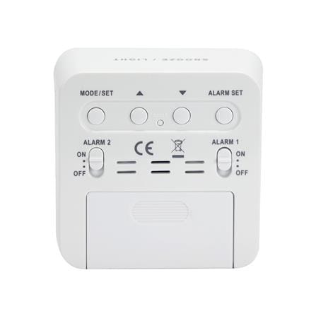 นาฬิกาตั้งโต๊ะดิจิทัล RHYTHM LCT085NR03 2.5X2.5 นิ้ว สีขาว_3