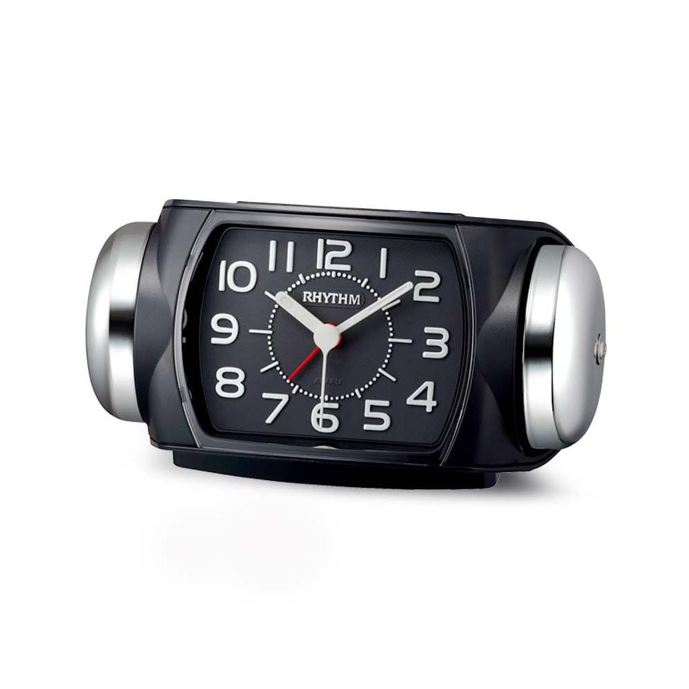 นาฬิกาตั้งโต๊ะพลาสติก RHYTHM 8RA647SR02 3X6 นิ้ว สีดำ