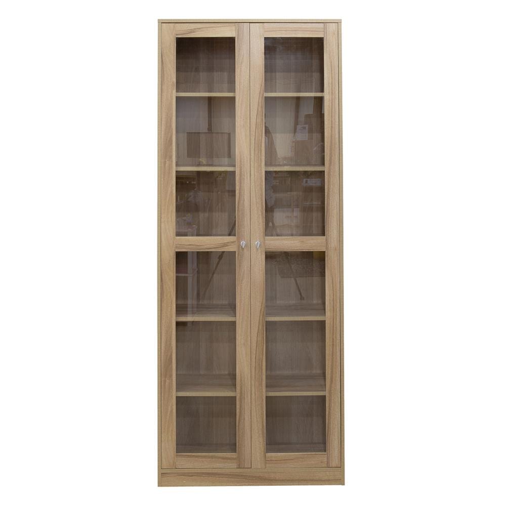 DISPLAY CABINET WITH GLASS DOORS FURDINI COLIN WHITE OAK