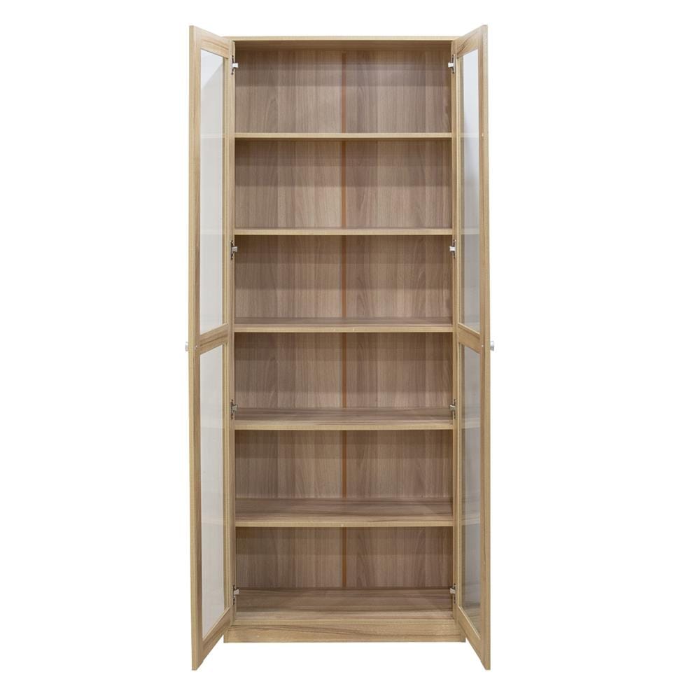 DISPLAY CABINET WITH GLASS DOORS FURDINI COLIN WHITE OAK