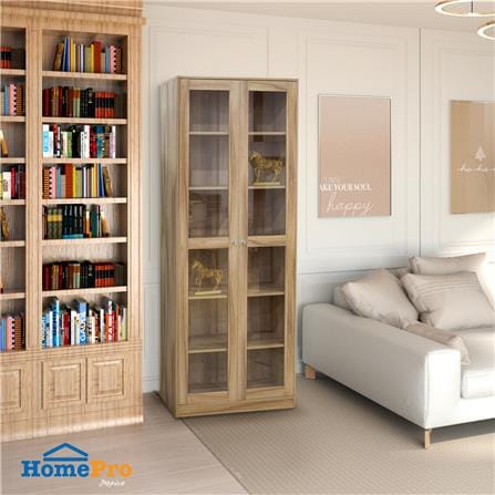 DISPLAY CABINET WITH GLASS DOORS FURDINI COLIN WHITE OAK_3