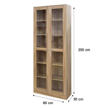 DISPLAY CABINET WITH GLASS DOORS FURDINI COLIN WHITE OAK_4