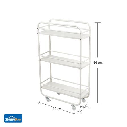 ชั้นวางของแคบ 3 ชั้น มีล้อ STACKO TIDY 50X20X86 ซม. สีขาว_5