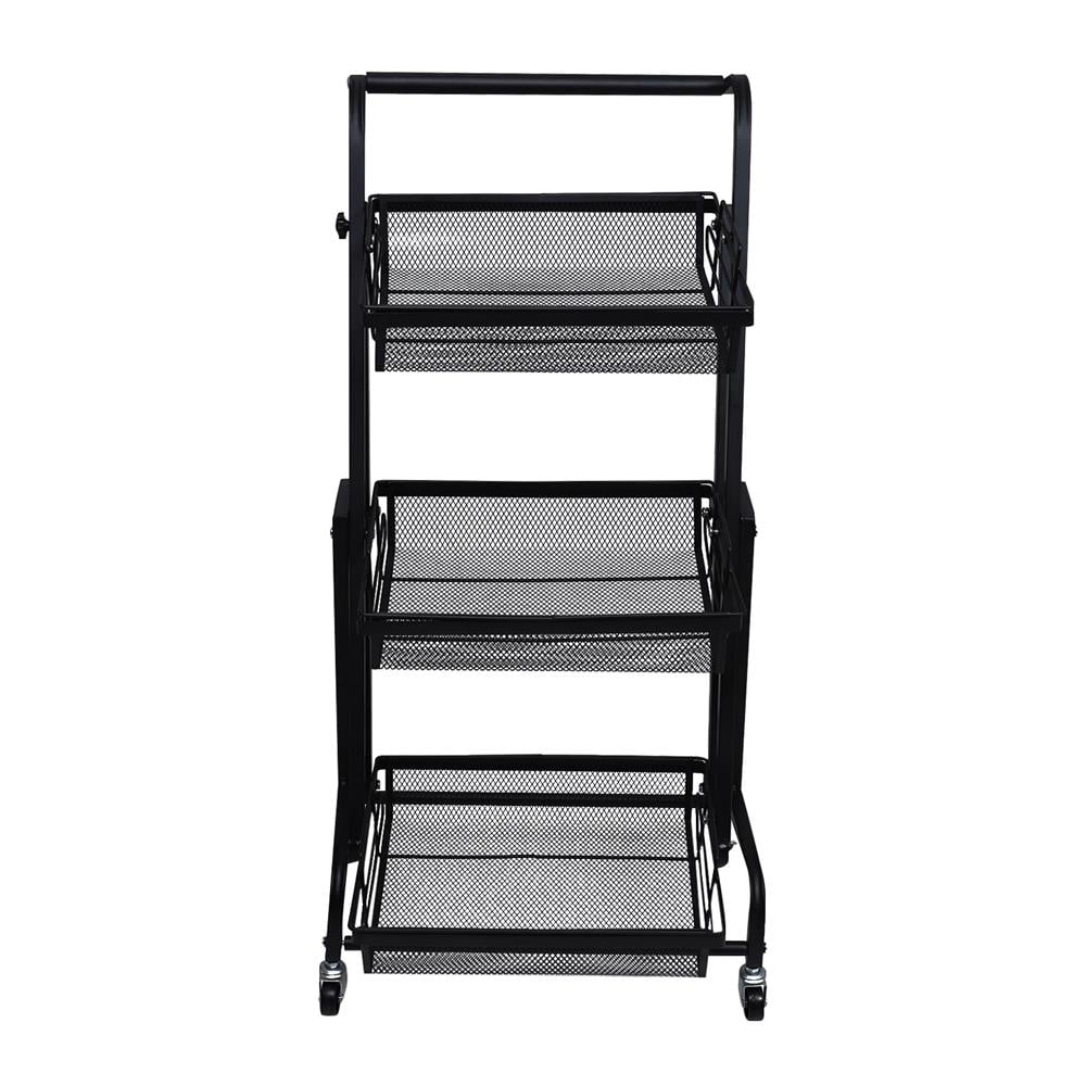 ชั้นวางของ 3 ชั้น ปรับเอนได้ มีล้อ STACKO COMFY 44x30x94.5 ซม. สีดำ