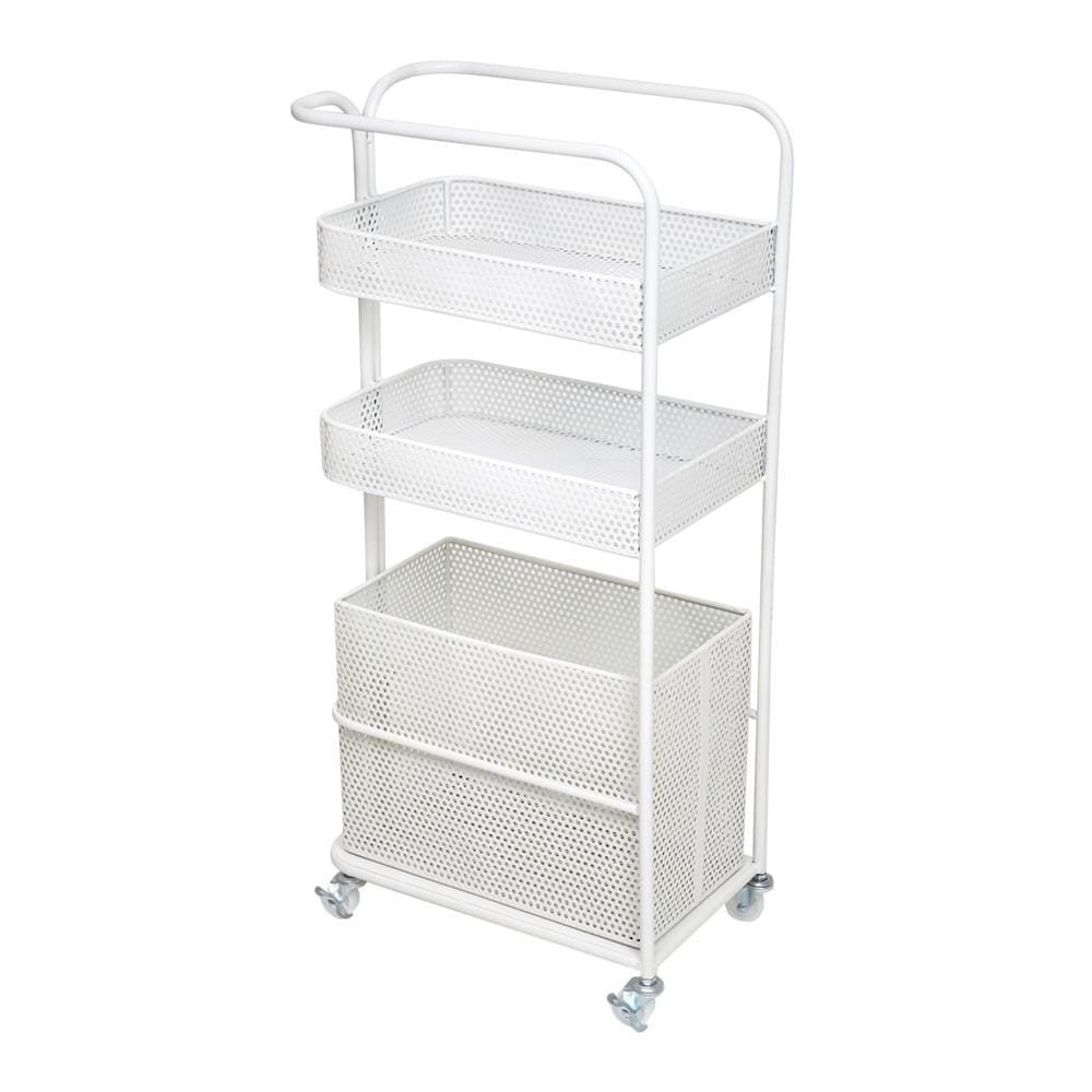 ชั้นวางของ 3 ชั้น มีล้อ STACKO GRACE 40x24x85 ซม. สีขาว