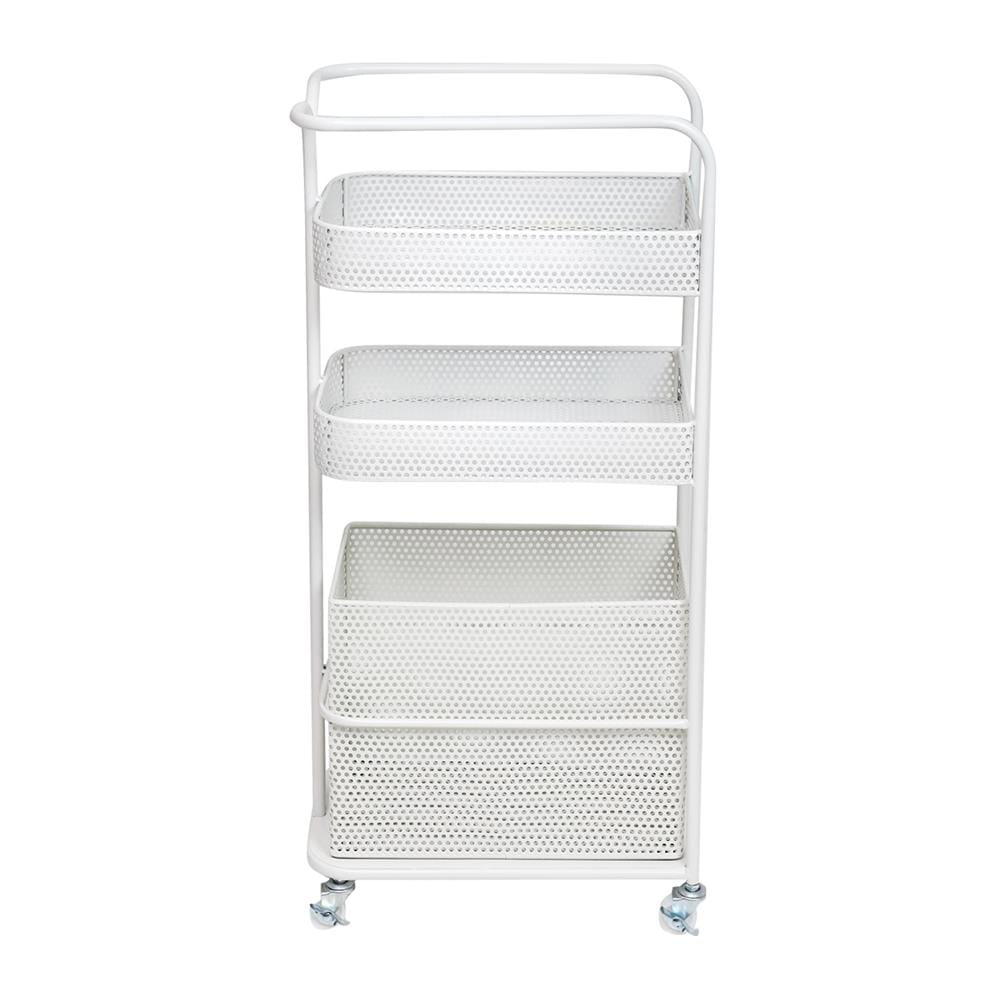 ชั้นวางของ 3 ชั้น มีล้อ STACKO GRACE 40x24x85 ซม. สีขาว