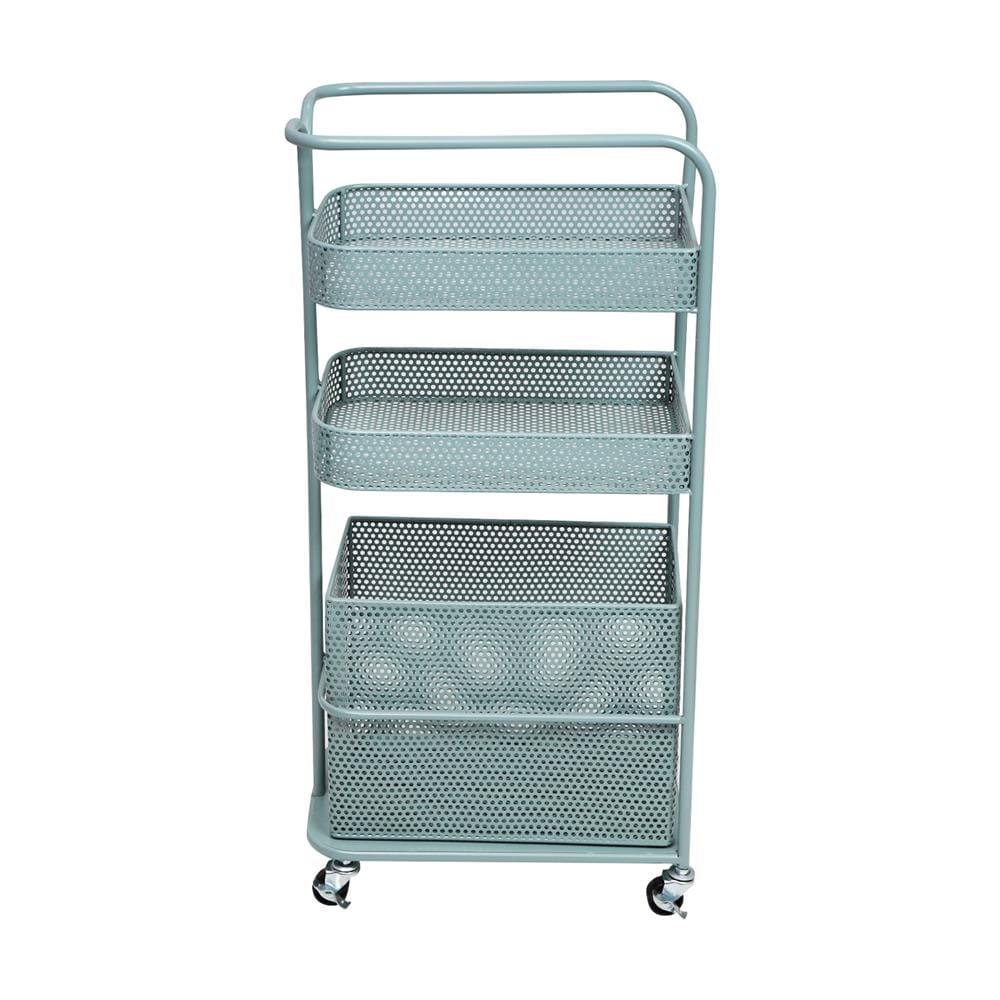 ชั้นวางของ 3 ชั้น มีล้อ STACKO GRACE 40x24x85 ซม. สีเขียว