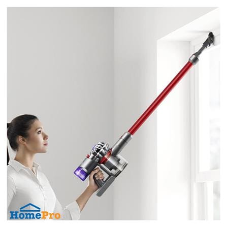 เครื่องดูดฝุ่นแบบด้าม DYSON SV10K V8 SLIM FLUFFY IRON / SPRAYED NICKEL / RED_4