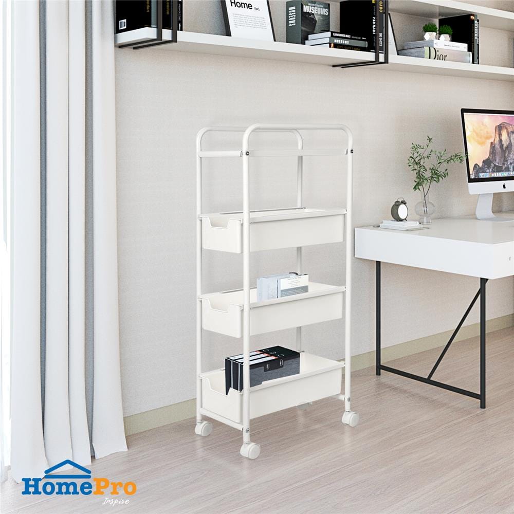 ชั้นลิ้นชัก 3 ชั้น STACKO PISO 24x36.5x85 ซม. สีขาว