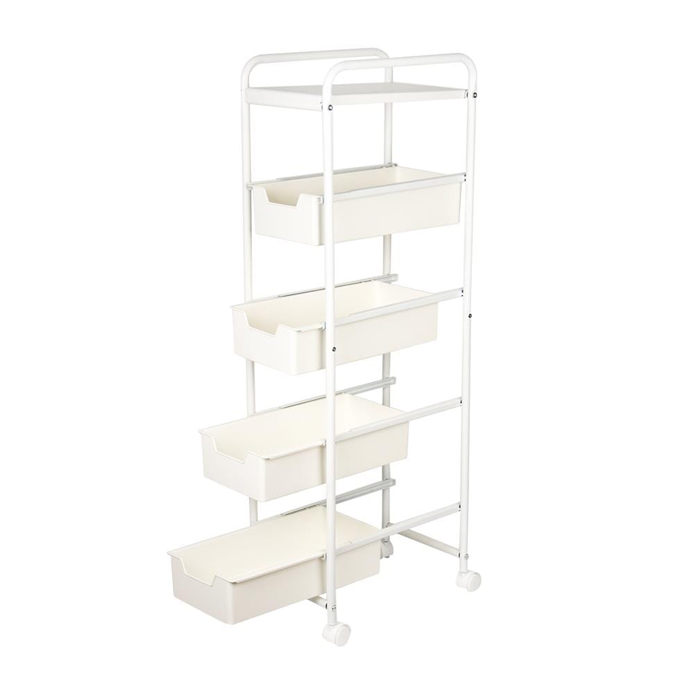 ชั้นลิ้นชัก 4 ชั้น STACKO PISO 24x36.5x105 ซม. สีขาว